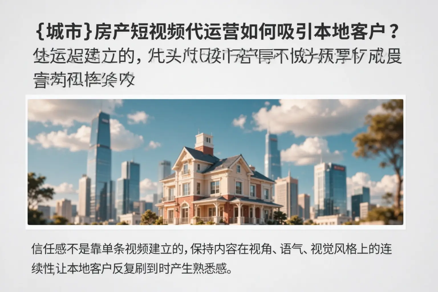 萝北房产短视频代运营如何吸引本地客户?